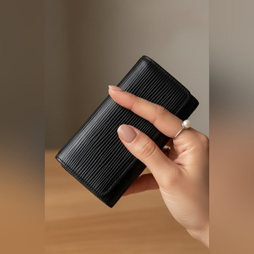 Louis Vuitton Key Holder Black Epi Leather